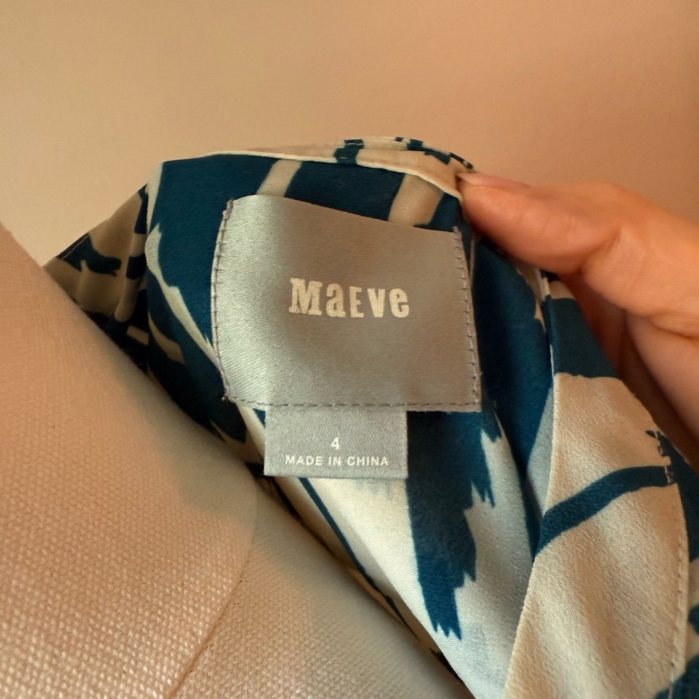Maeve Embroidered Teal and Cream Floral Top - Picture 3 of 3